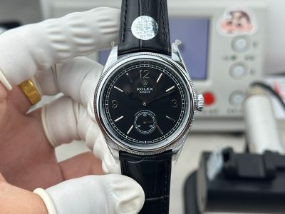 R Factory Rolex Geneve Cellini 39mm Cal.7140 Movement Black Face Watch